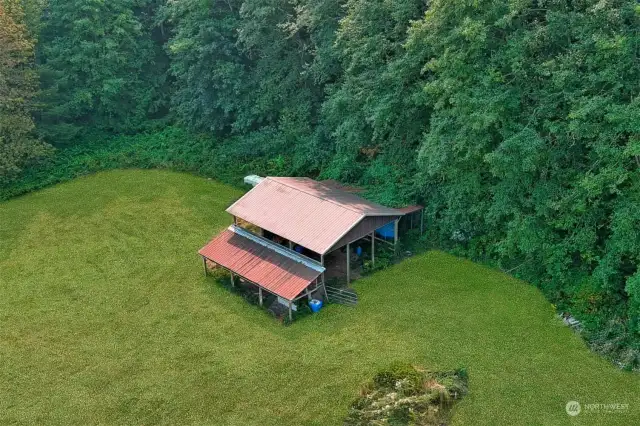 Aerial view of Shed/barn ...used for many years for cattle/feed storage