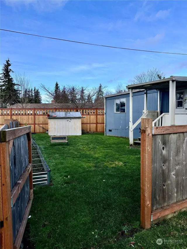 Gate to fenced yard.