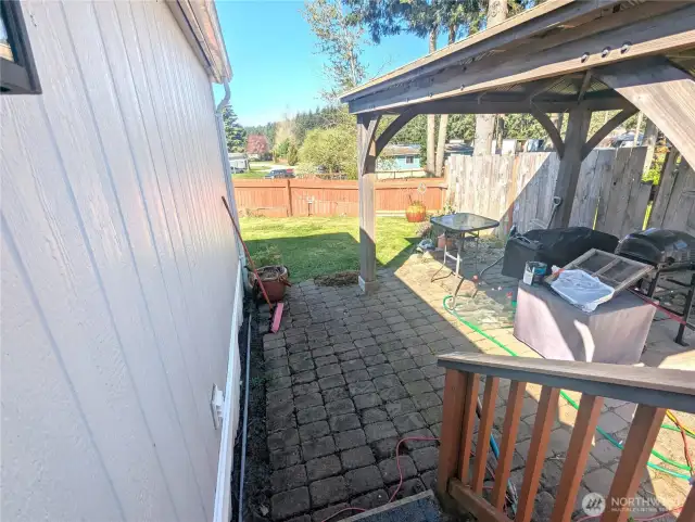 Back steps to gazebo patio