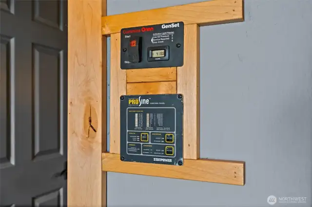 Panel to turn on the generator.