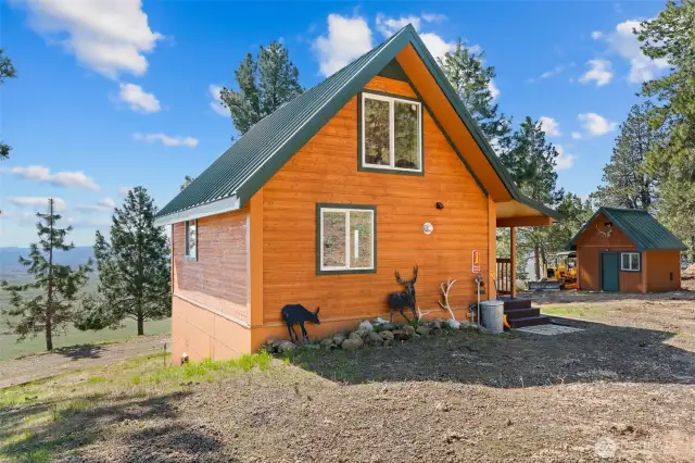 Metal roof for easy maintenance. Energy efficient windows to keep your cabin a cozy tempature.