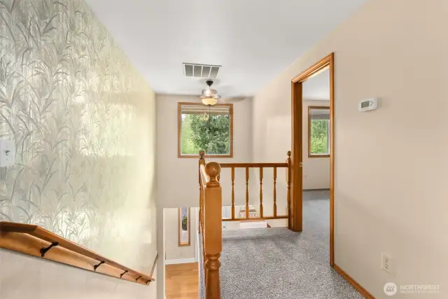 Newly installed carpet upstairs and in the bedrooms
