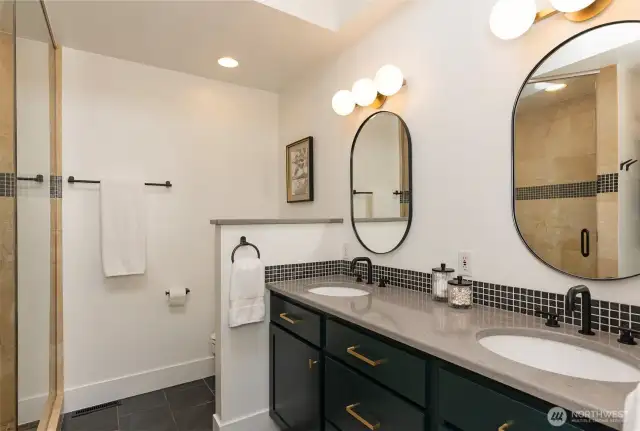 Primary bathroom with double vanity