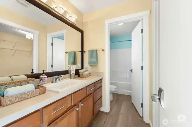 Master vanity area.