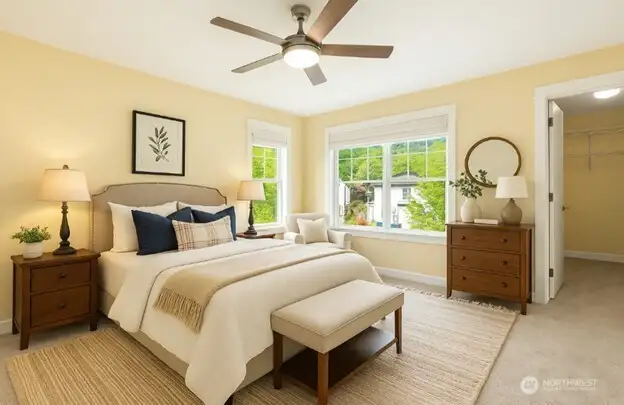 Bedroom #1 with walk-in closet.