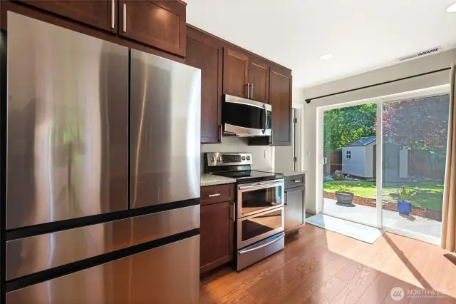Convenient access to the back yard for easy outdoor entertaining.