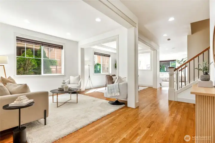 Formal living room and dining room spaces.