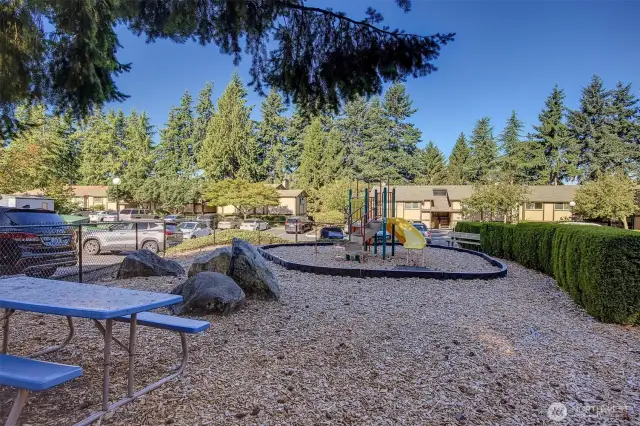 Playground area located across the parking lot.