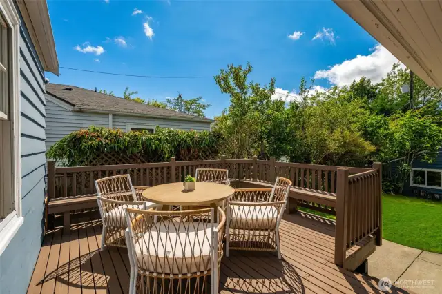 Newly refinished deck.