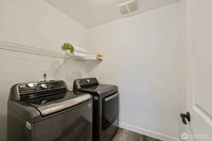 Laundry room is conveniently located upstairs