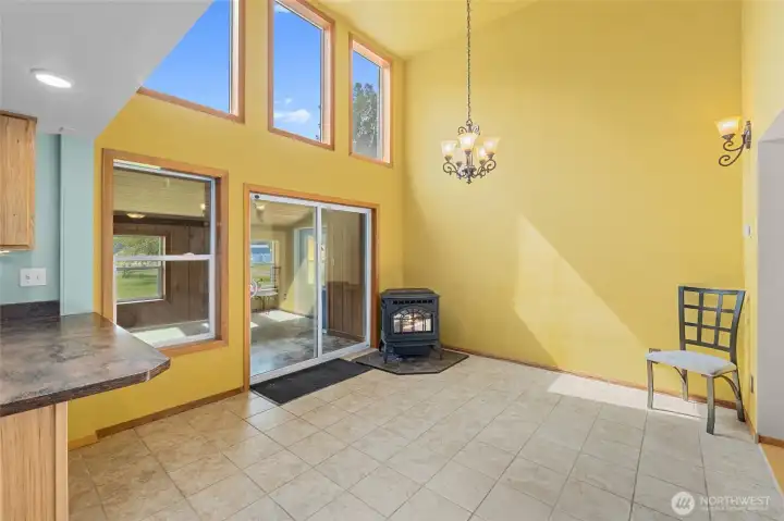Dining Room with large south facing windows
