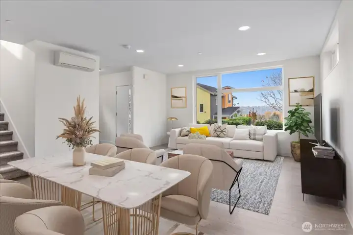 6018 has territorial view - Virtually Staged Living and Dining Room