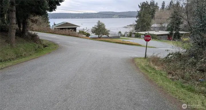 Your view as you turn onto Honeymoon Bay Road.