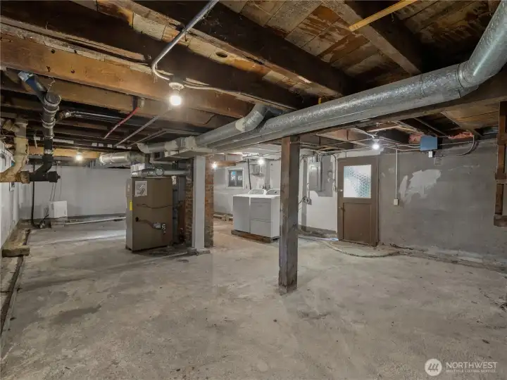 Unfinished basement offers endless possibilities for future expansion, storage, or customization to fit your needs.