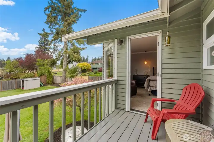 Private deck of the primary bedroom