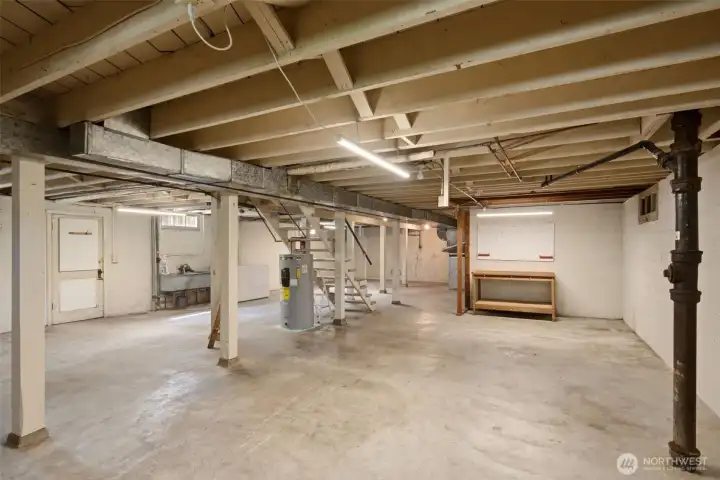 Full size basement with excellent ceiling height brings so much opportunity to expand your living space