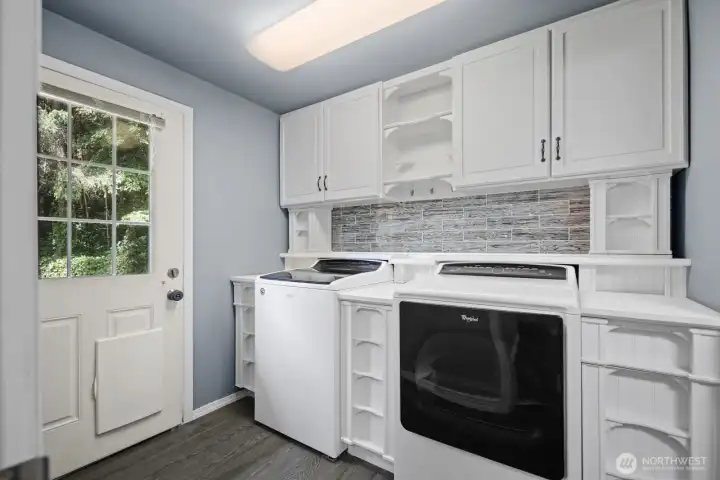 laundry room with exterior door
