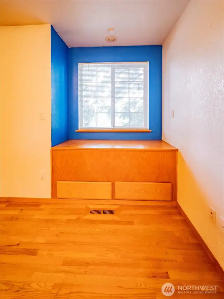 BUILT IN STORAGE IN SECONDARY BEDROOM....BOTH SECONDARY BEDS HAVE THIS FEATURE