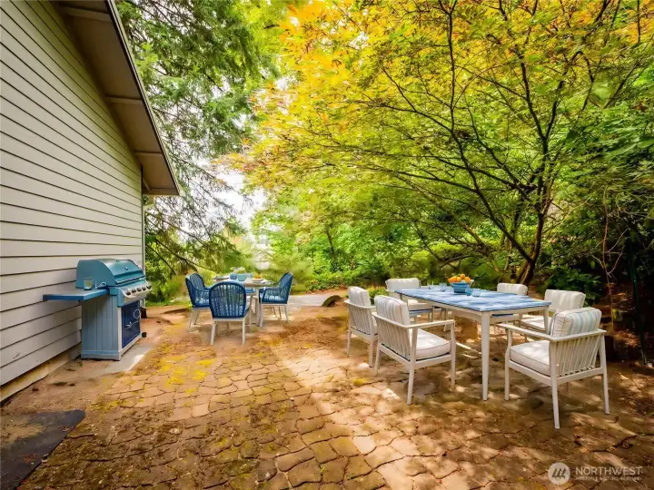 PATIO IN BACK...VERY PRIVATE AND SHADED