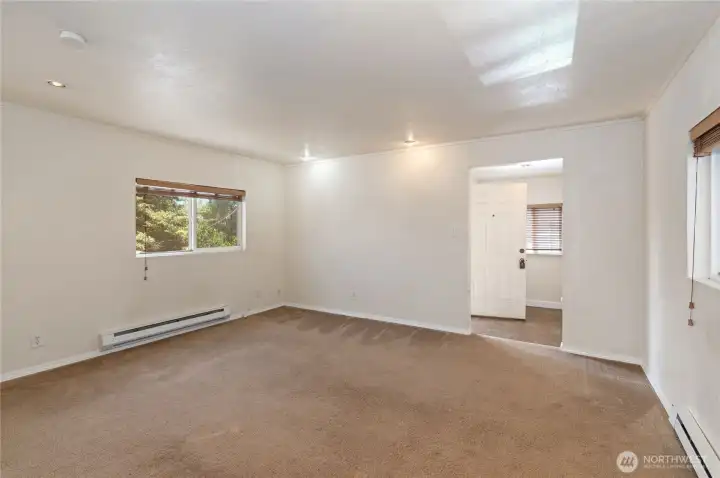 From living room looking back toward front door/entry way. From living room looking back toward front door/entry way.
