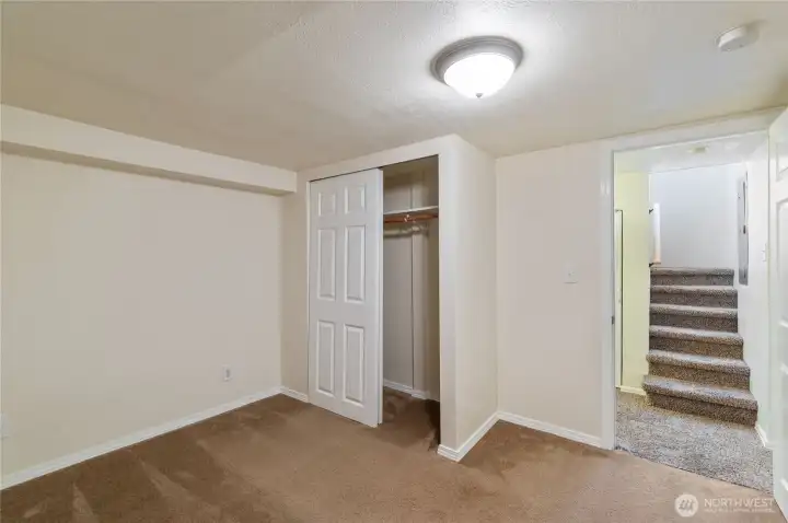 Another view of basement bedroom. Another view of basement bedroom.