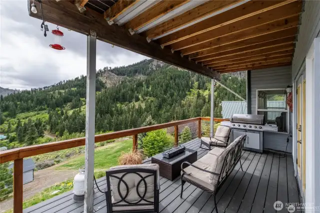 Deck off of living and dining area
