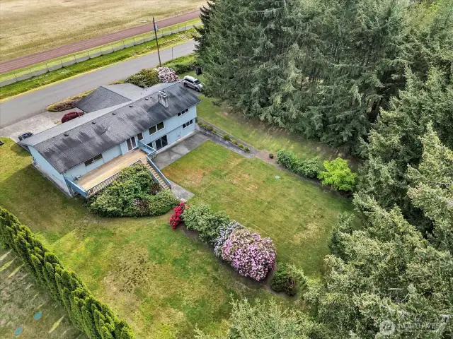Drone photo from the rear of the home.