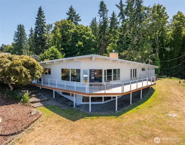 The exterior is all new. New paint, newer deck, new railings.