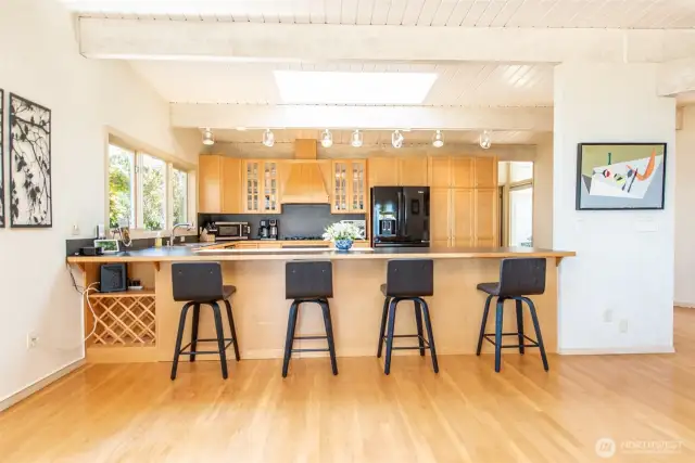 A large bar top for casual meals, or fronts seats for the dinner show!