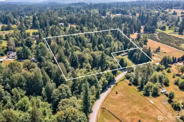 10 serene acres, 9 are wooded & in Open Space classification, 1 is mostly cleared with power, water & septic ~