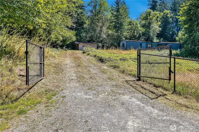 Entrance ~ there is a fence with a locking gate across the front.