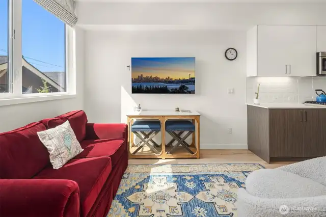 Living space on second floor filled with natural light.