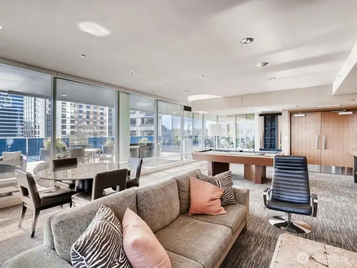 Owner's lounge- screening room, pool tables, barbecue decks