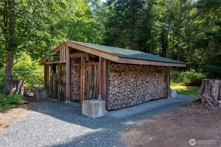 Wood storage area all set.