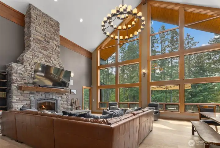 Great room with new windows.