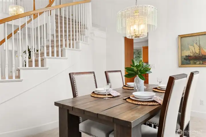 Formal, Elegant dining area