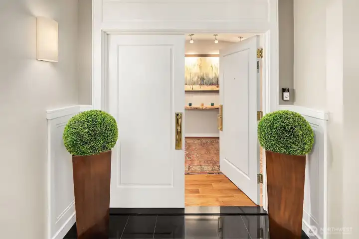 Elegance and luxury upon entry.