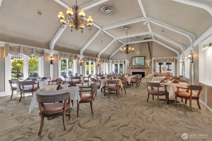 Dining room.  Multiple rooms in addition to this room, including a bar and outside seating.