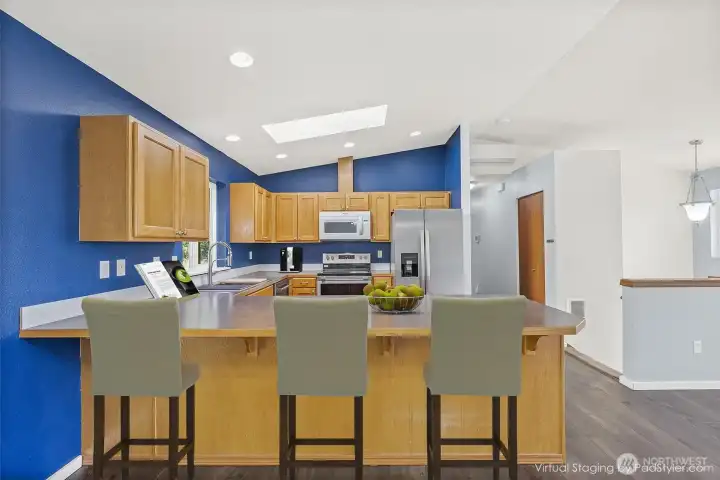 Virtually staged kitchen