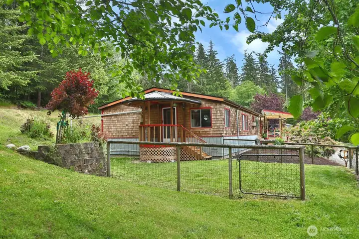 Enclosed dog run.