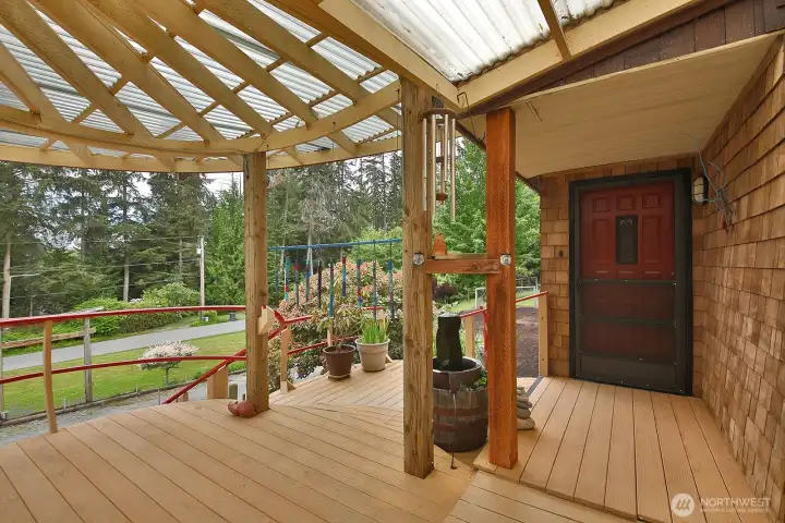 Covered Deck entry way.