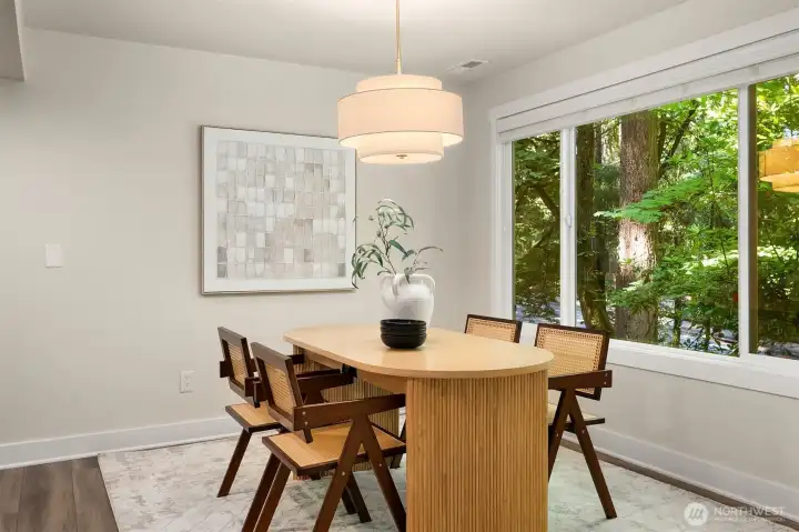 Dining area right off kitchen and living.