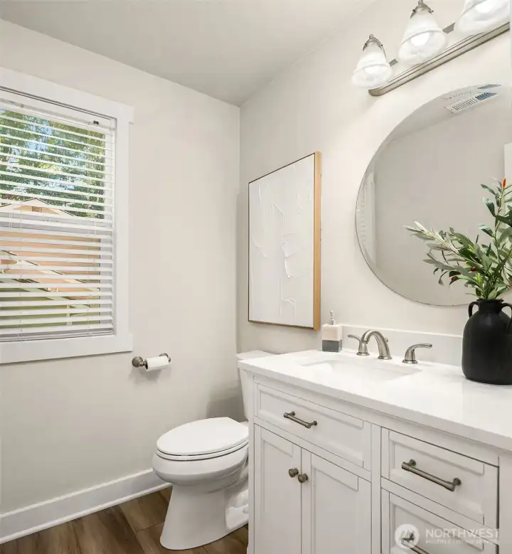 Powder bath located on main level.