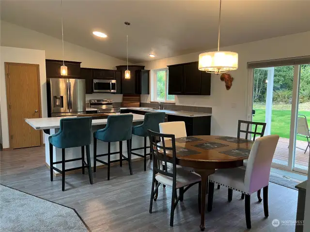 Pantry to left in photo and lots of beautiful cabinetry.