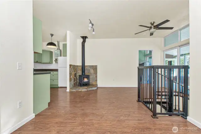 Ceiling fans help keep this well insulated home cool all summer