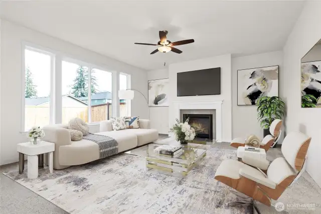 virtually staged living room