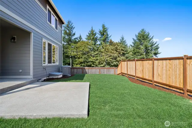 backyards fully landscaped and fenced