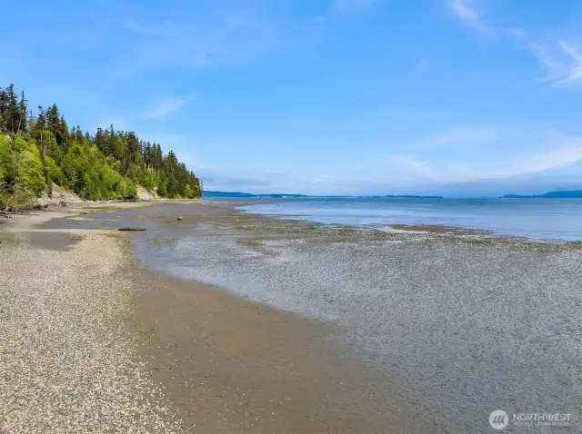 You own your own tidelands with miles of sandy beach.