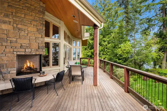 Perhaps after you slip into the hot tub, you can sit with a glass of wine at the fireplace, just outside the primary suite.