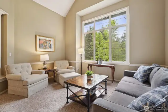 Formal living space offers a quiet place to entertain away from the kitchen and Great Room areas.